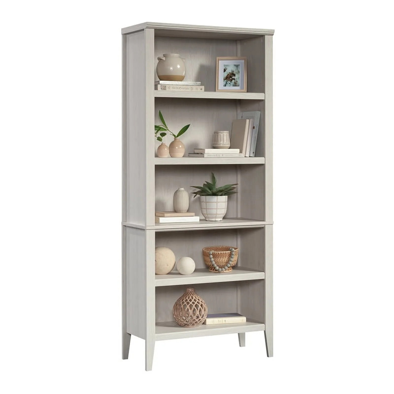 Sauder Larkin Ledge Engineered Wood 5-Shelf Bookcase in Glacier Oak