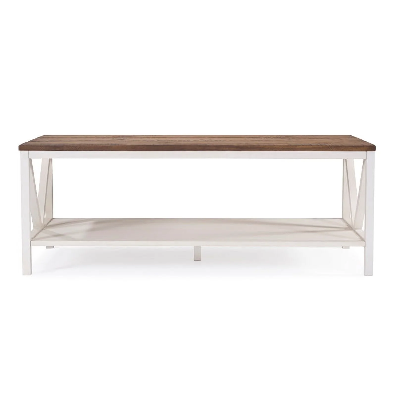 Home Square 2 Piece Living Room Set with Coffee Table and End Table in White