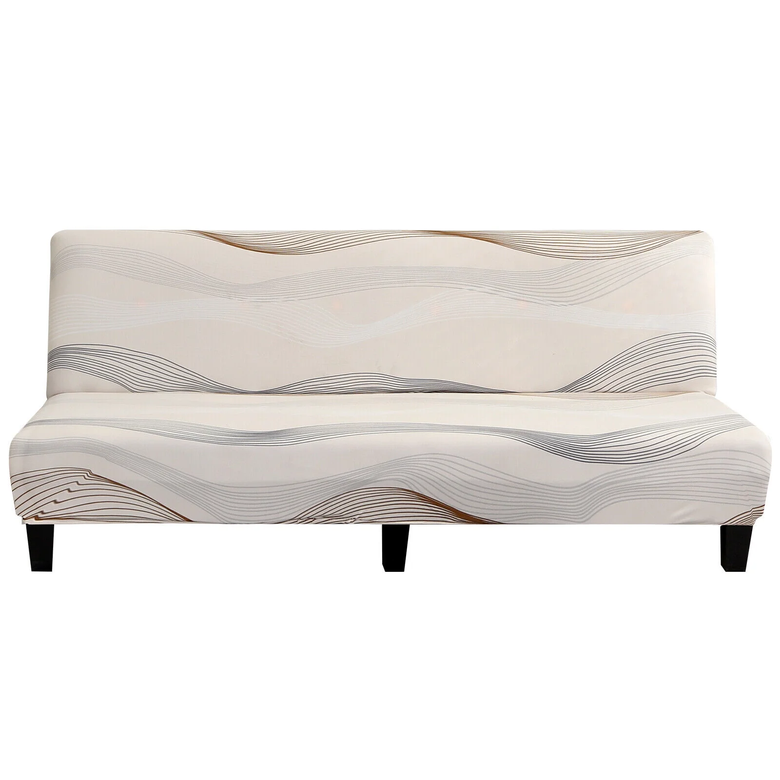 TOPCHANCES Armless Sofa Cover Folding Stretch Futon Printed Slipcover Couch Bed Furniture Protector, Colour-8