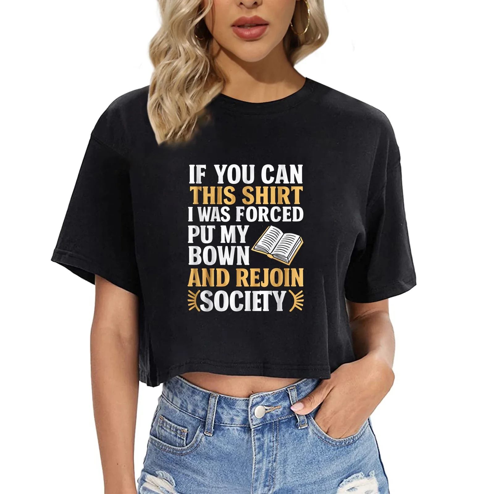 Bookish Journey Begins Crop T-Shirt Funny Book Lover Gift Crop Tee