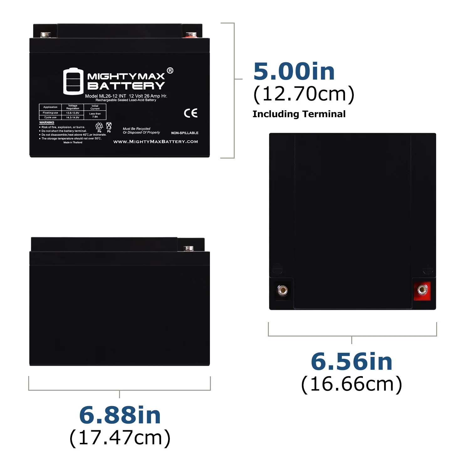 12V 26AH INT Replacement Battery Compatible with PowerStar PS12-24D Wheelchair