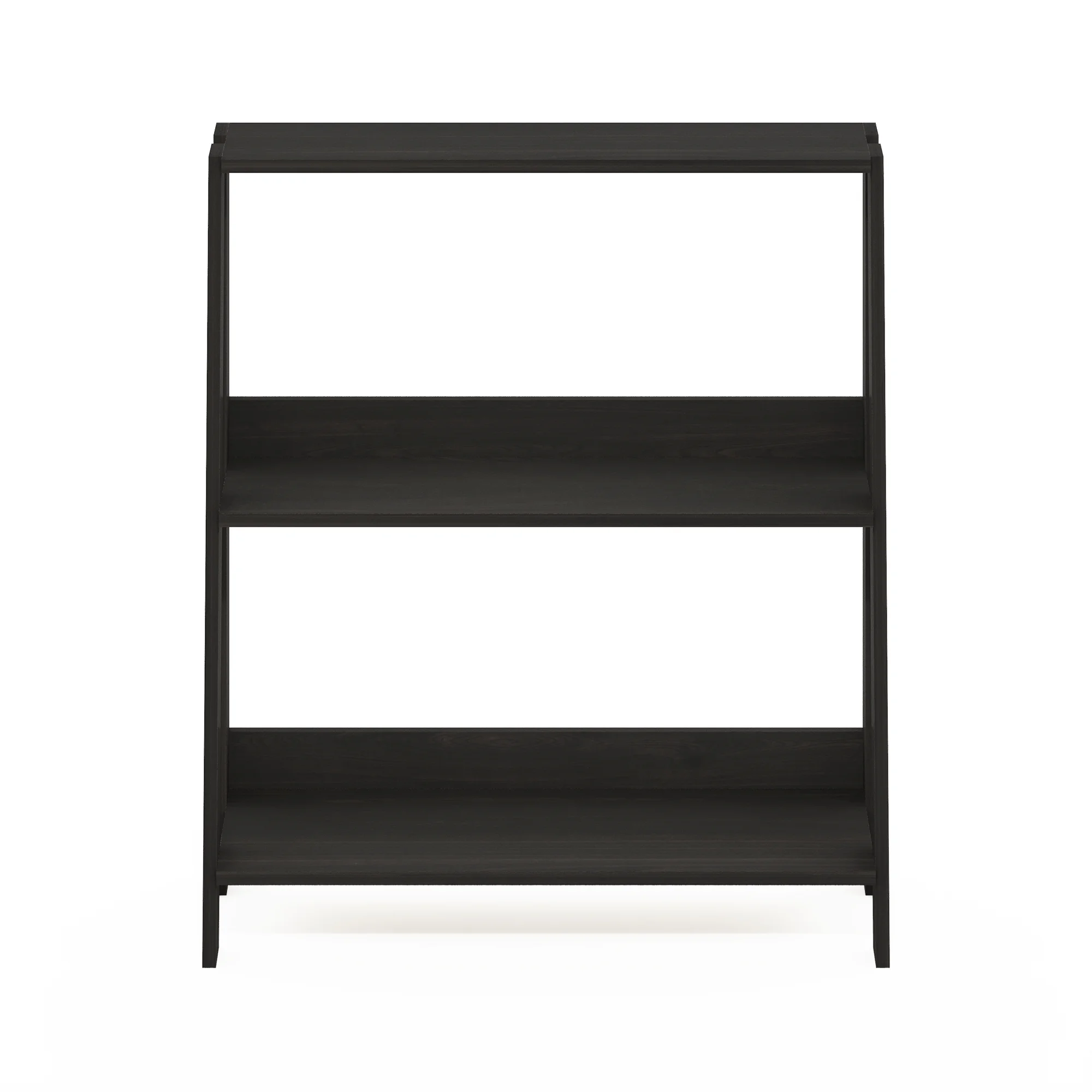Furinno Ladder Bookcase Display Shelf, 3-Tier, Espresso