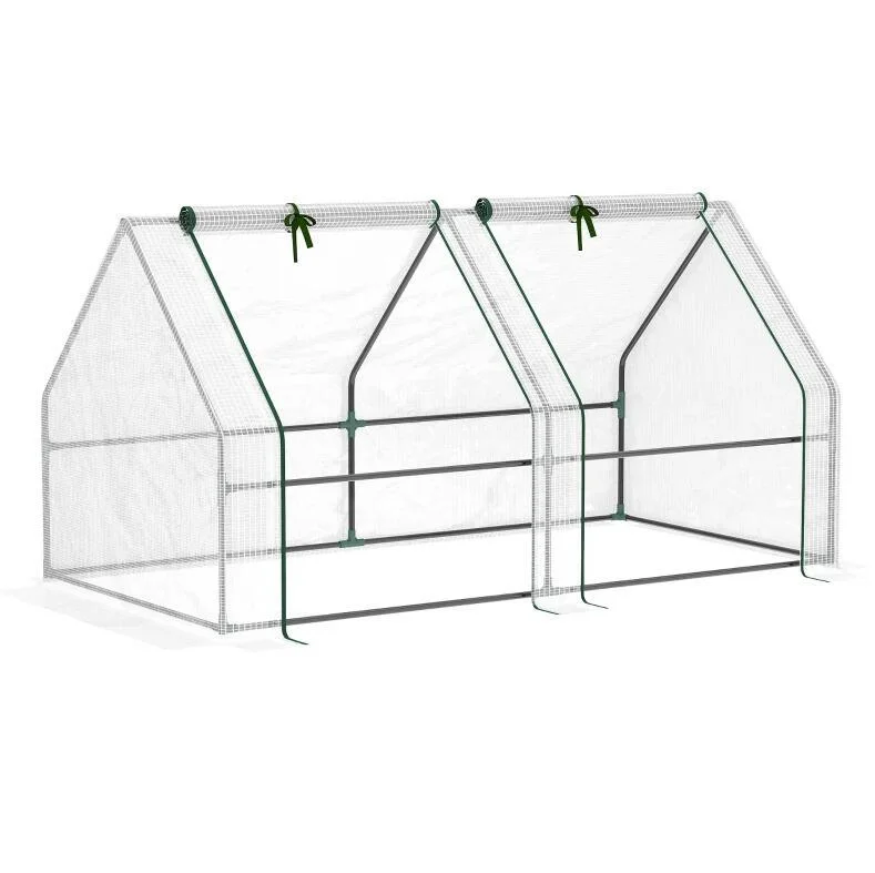 Portable Mini Greenhouse with Zipper Doors - White - Grow Plants with Ease