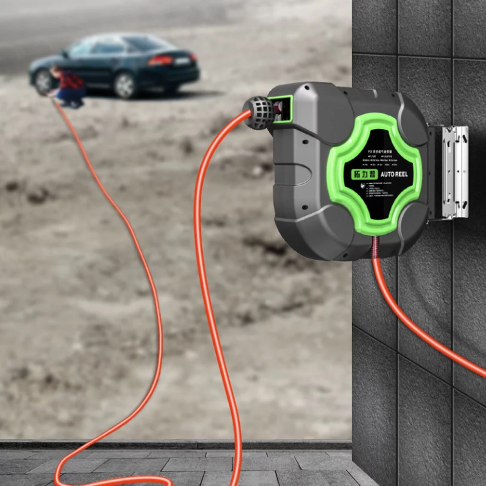 Automatic Telescopic Hose Reel Car Wash Garden Irrigation Water Tube Holder Wall Mount High Pressure Waterpipes Roller Water Drum