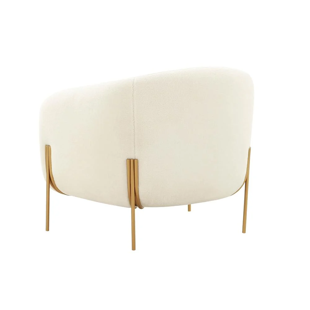 TOV Furniture Kandra Cream Shearling Accent Chair