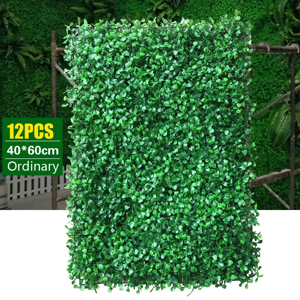 12PCS 24'' x 16'' Artificial Boxwood Grass Backdrop Panels , Artifical Wall Greenery Panels Topiary Hedge Plant