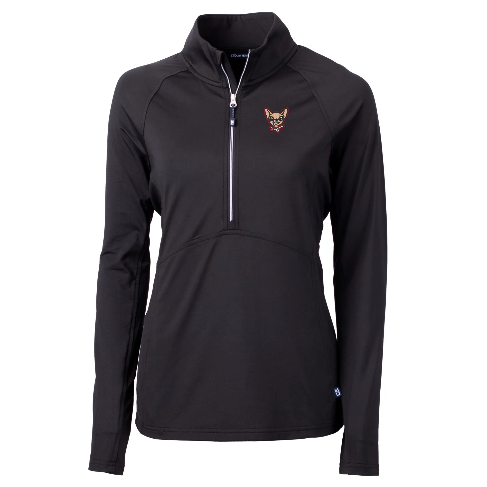 Women's Cutter & Buck Black El Paso Chihuahuas Adapt Eco Knit Stretch Recycled Half-Zip Top