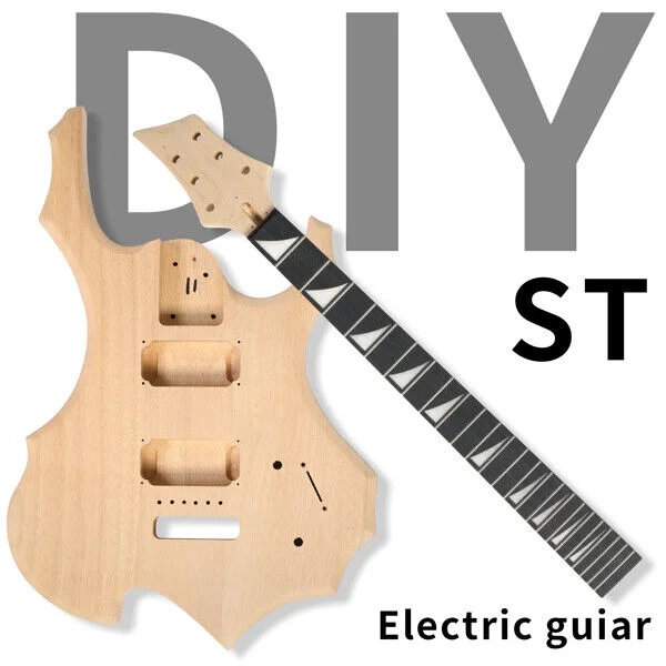 DIY Electric Guitar Kit: 6 String Flame Design with Mahogany Body and Maple Neck