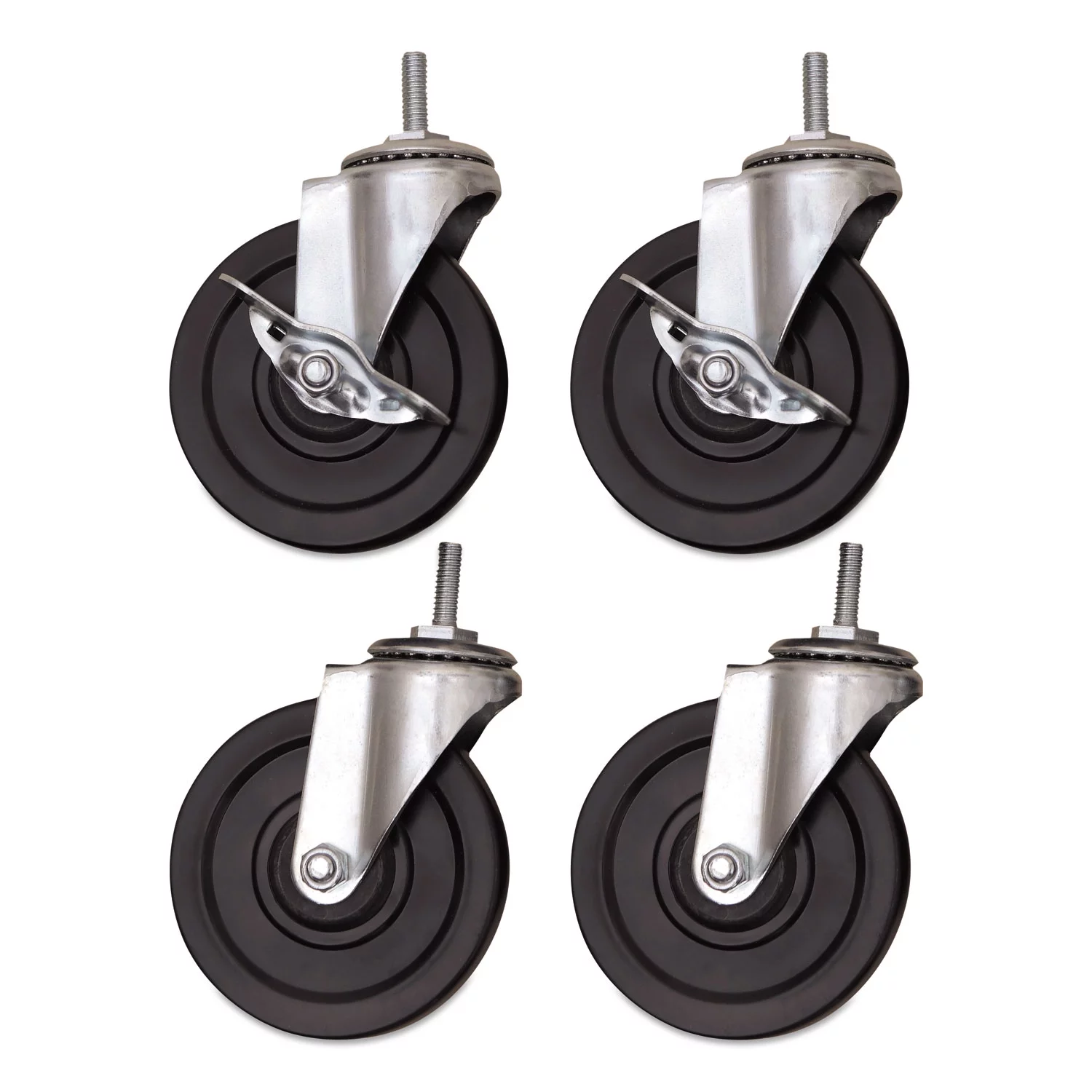 Alera SW690004 4 in. Wheel Grip Ring K Stem Optional Casters for Wire Shelving - Gray/Black (4/Set)