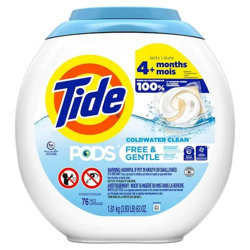 Tide Coldwater Clean Free & Gentle Laundry Detergent Pods (76-Count)