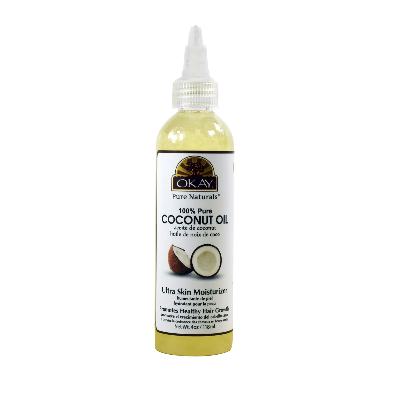 Okay Hair & Skin Oil 100% Pure Coconut Oil 4 Oz.