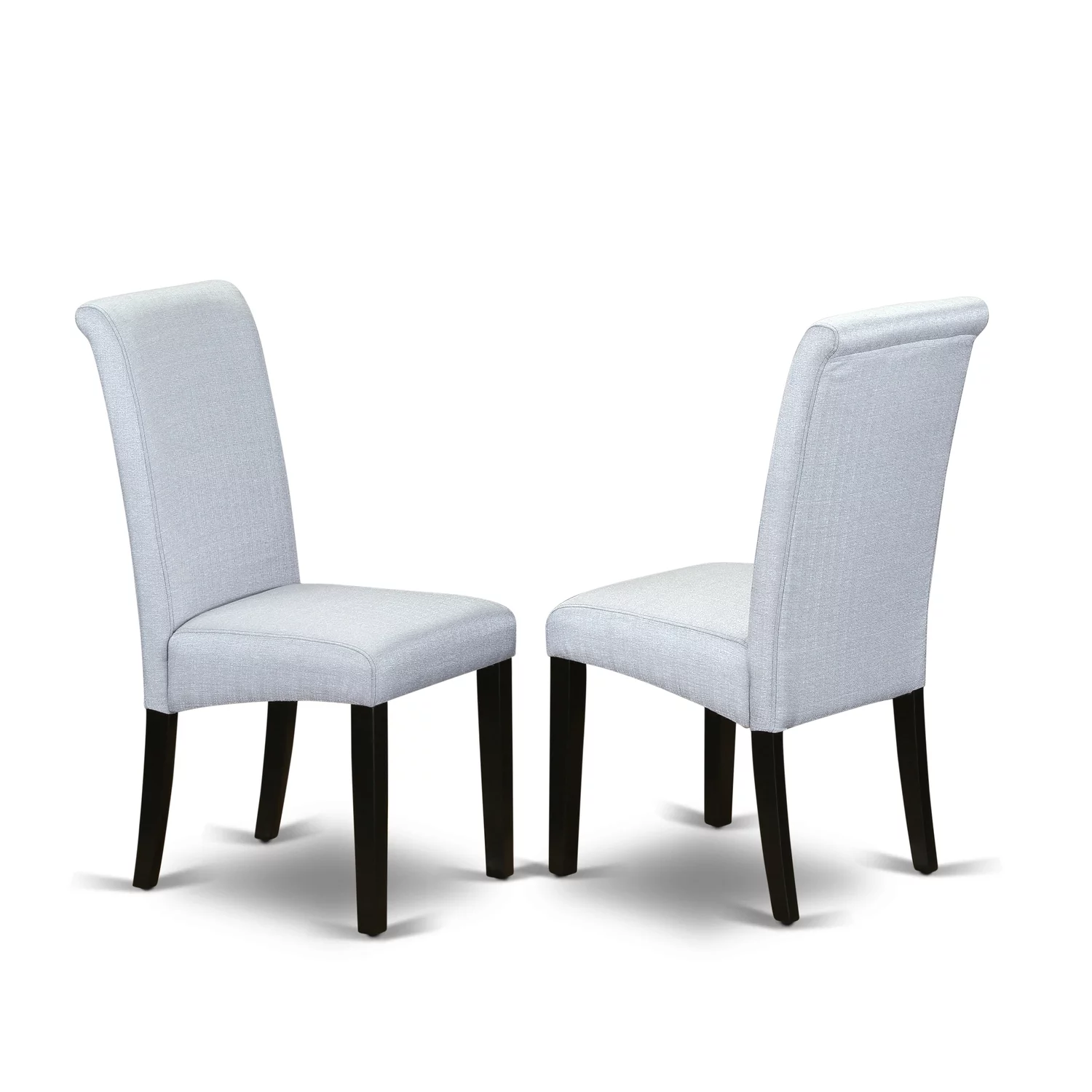 East West Furniture Weston 7-piece Wood Dining Set in Black/Grayish Blue