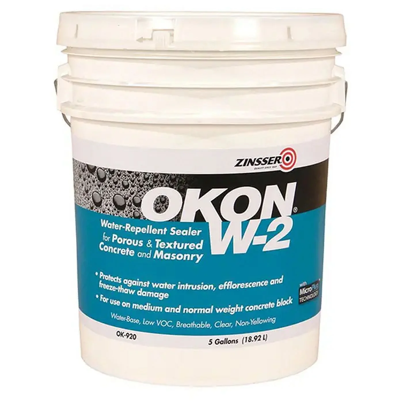5 Gal Zinsser OK920 Clear Okon, W-2 Water-Repellent Sealer Porous Surface