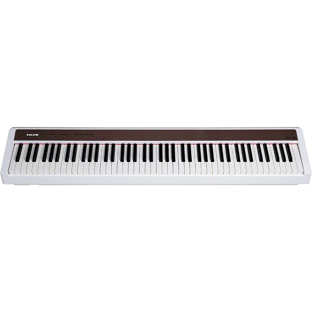 NuX NPK-10 88-Key Scaled Hammer-Action Portable Digital Piano, White