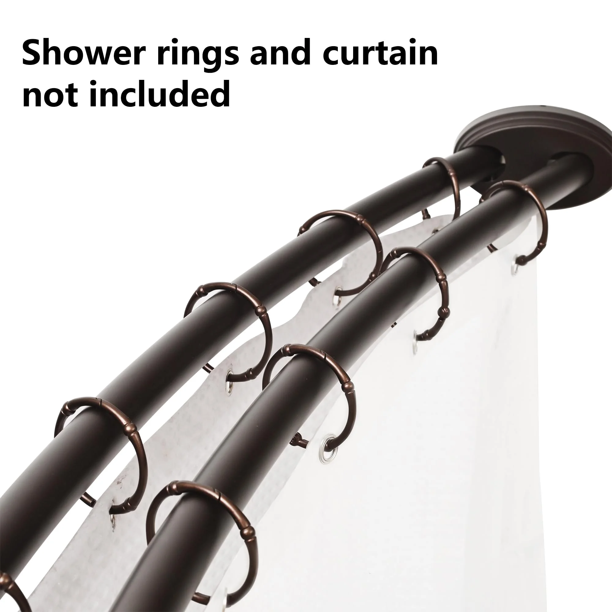 Utopia Alley Rustproof Aluminum Double Curved Shower Curtain Rod, Adjustable Double Shower Rod from 45