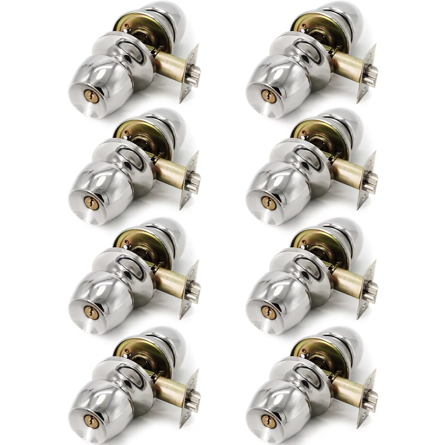 Villar Home Designs Door Knob Versa Chrome Keyed 8 Pack