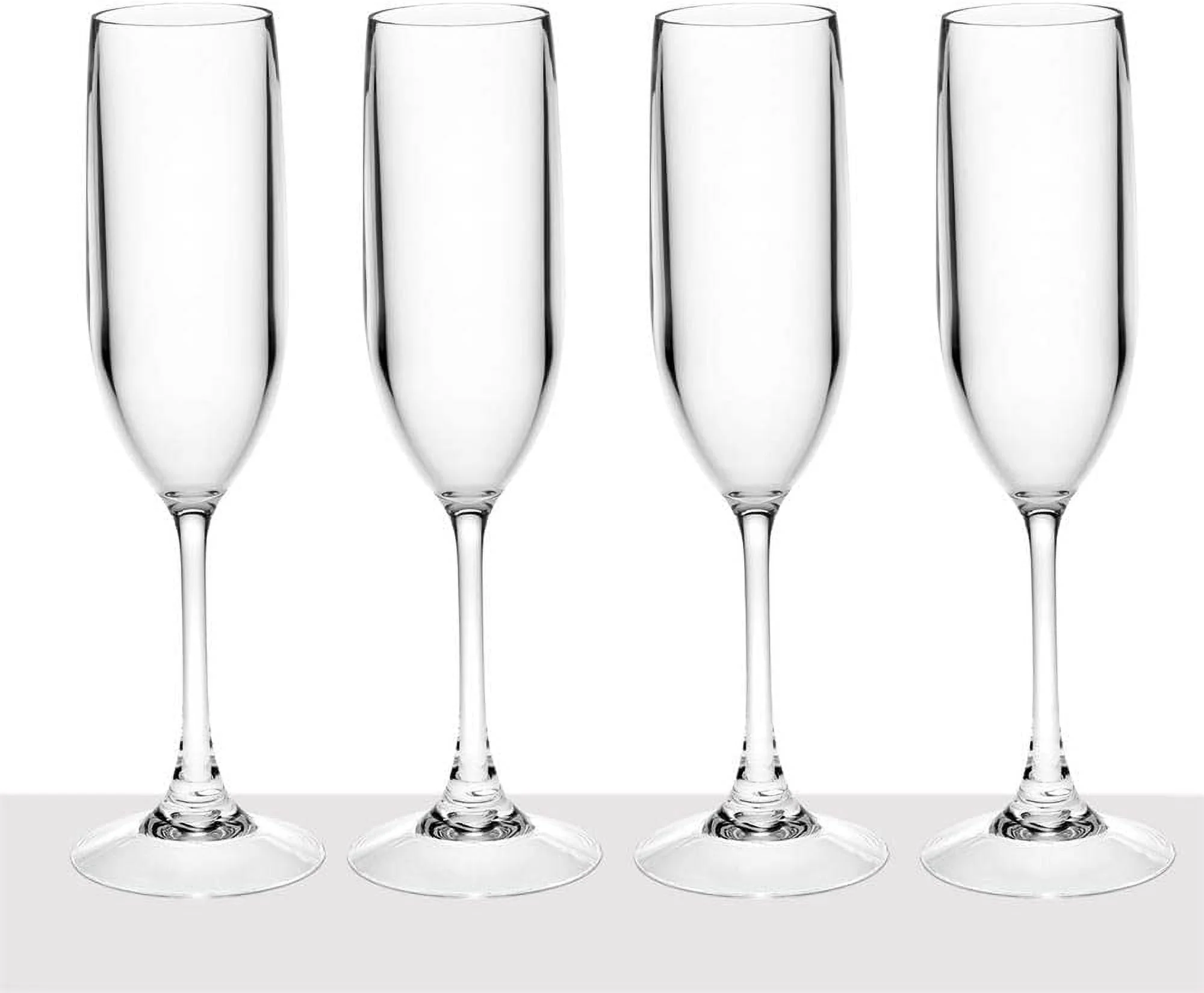 Leadingware Clear 6 Ounces Unbreakable Bpa-Free Tritan Plastic Champagne Flutes (Each)