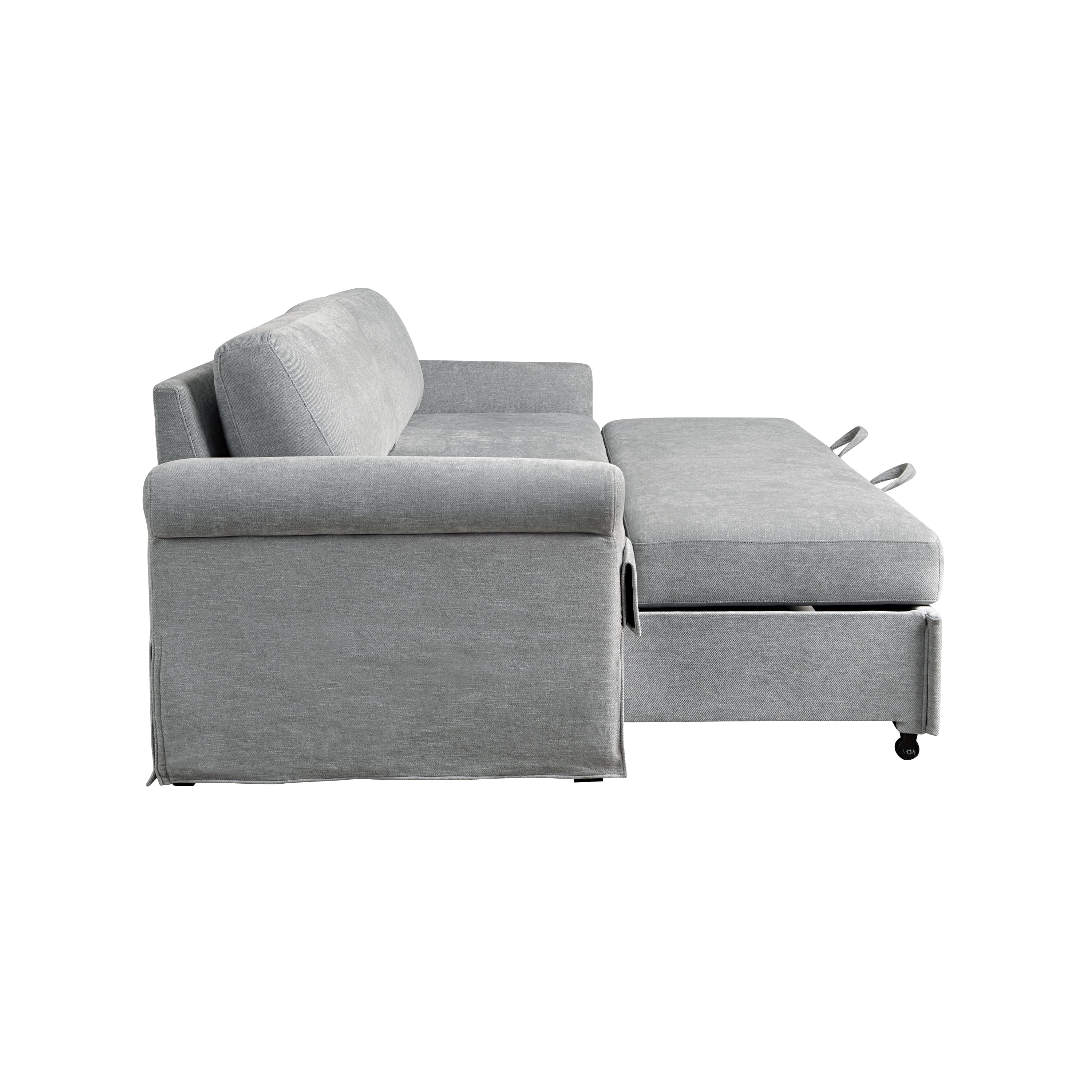 Serta Myers Modern Convertible Sofa, Light Gray Fabric