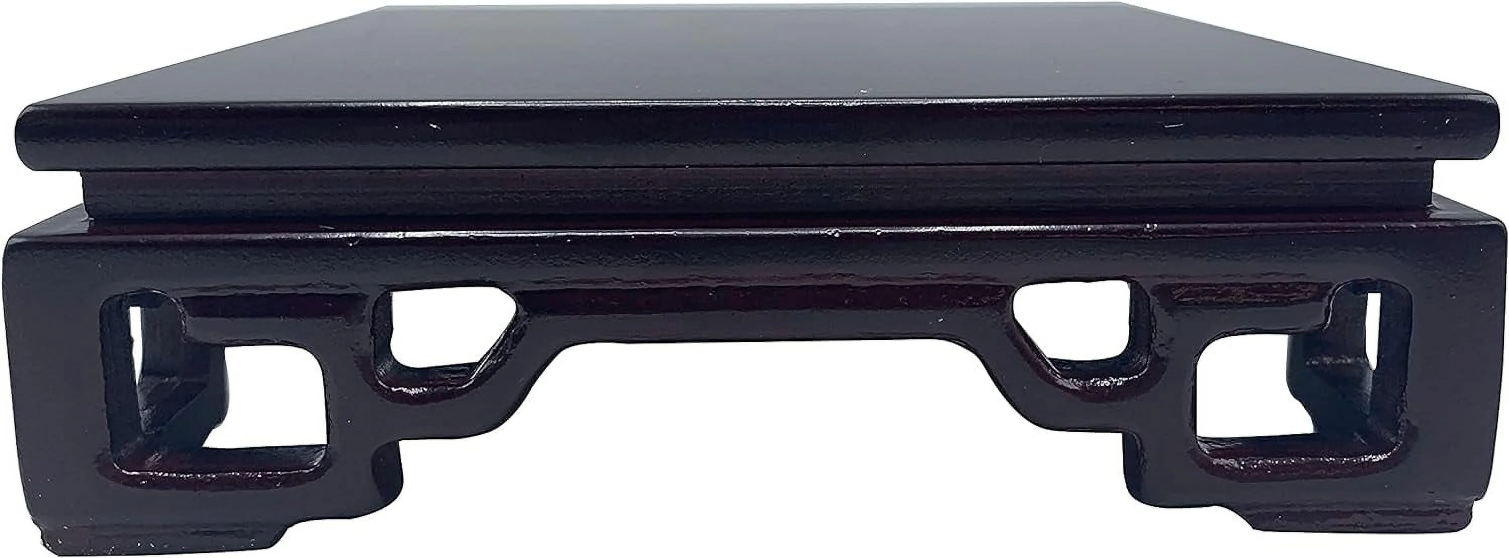 Square Hand Crafted Oriental Vase Stand In Solid Rosewood (6 Inch)