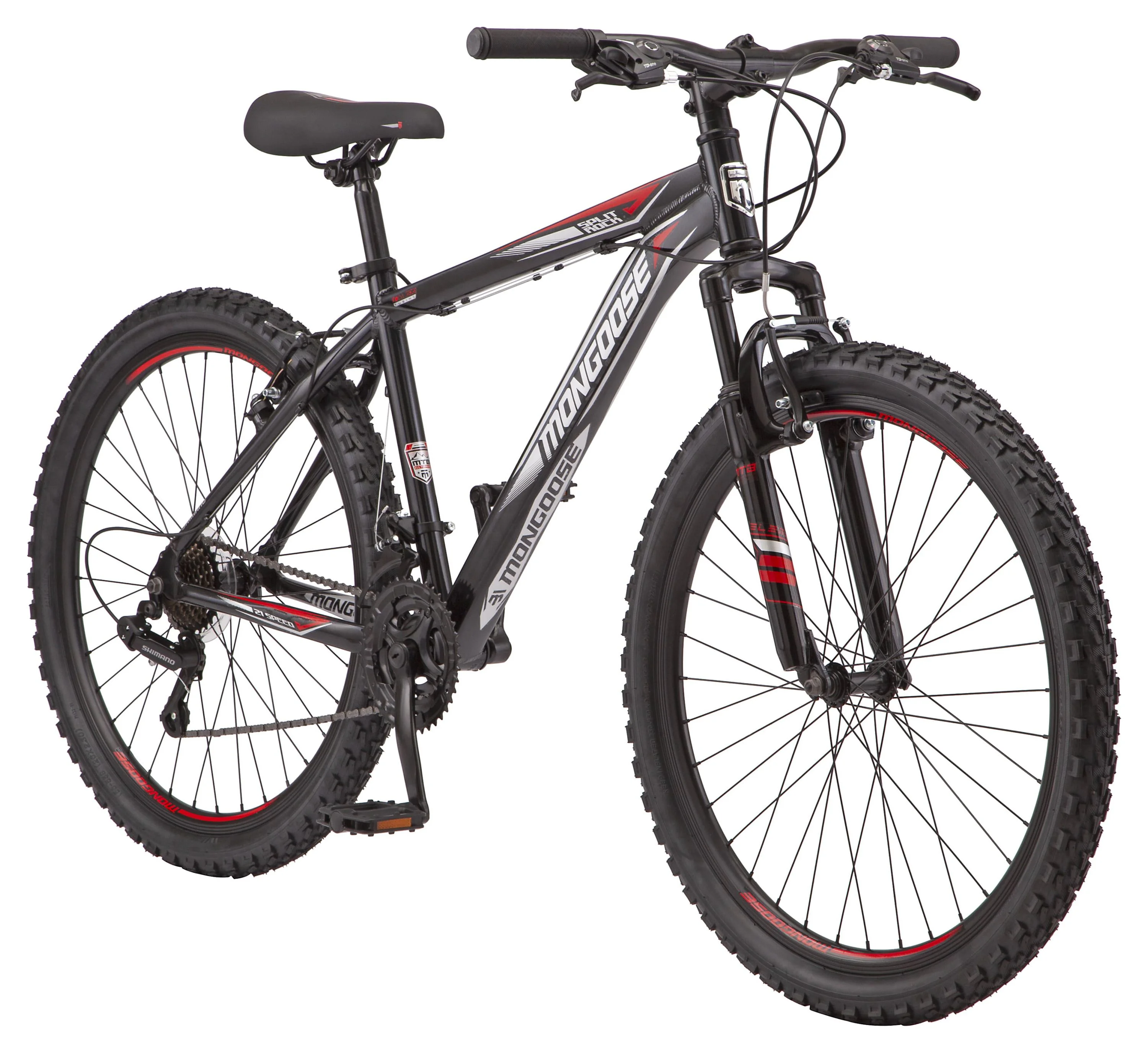 Mongoose Split Rock Bike, 26-in. Wheels, 21 Speeds, Red