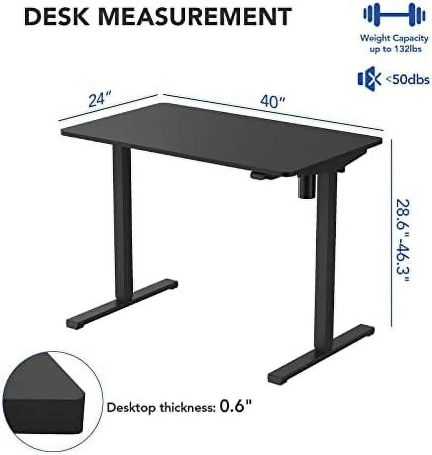 SQRTYR Standing Desk Height Adjustable Desk Electric Sit Stand Desk Home Office Table (55x28 Black+Maple 2 Packages)