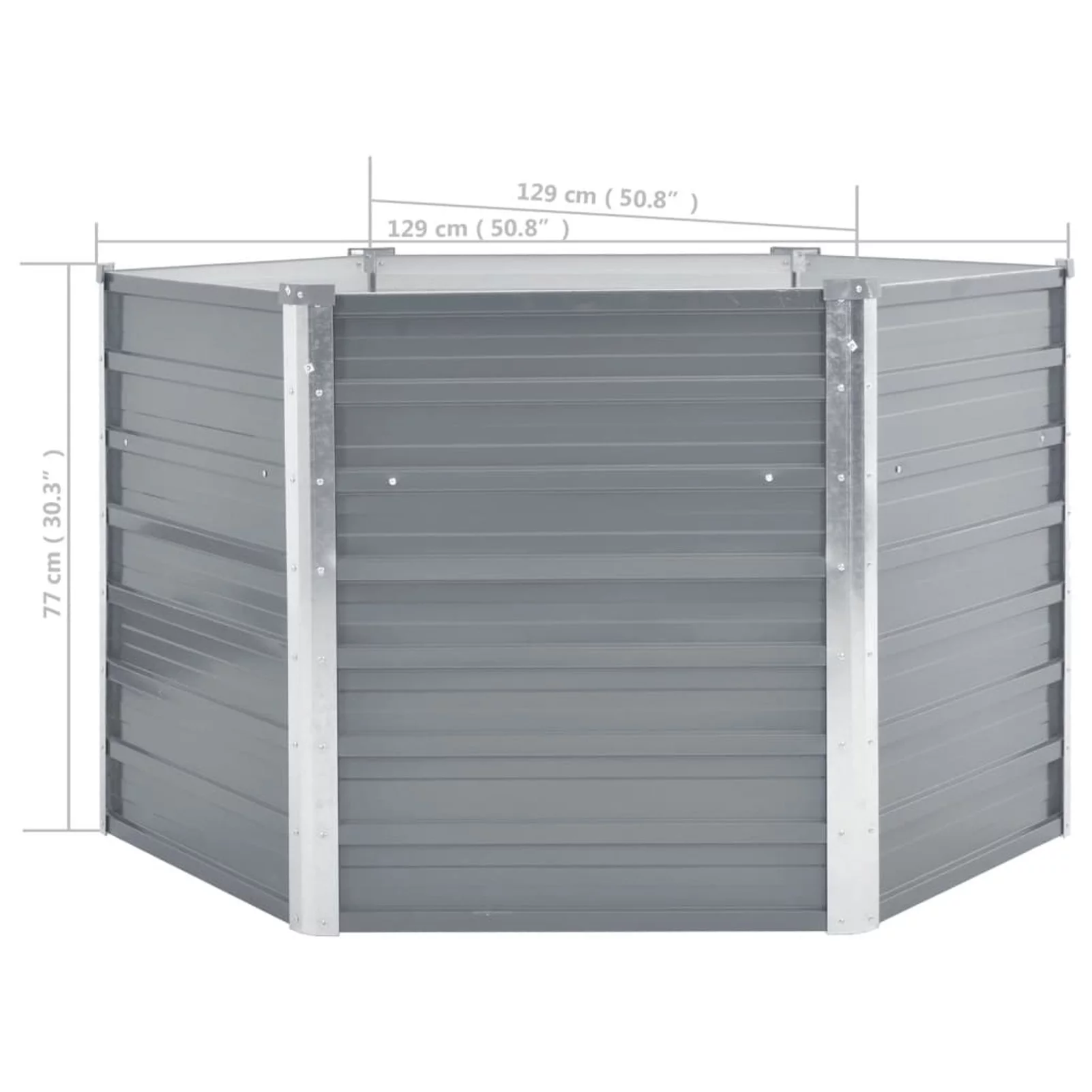 Dcenta Garden Raised Bed Galvanized Steel 50.8