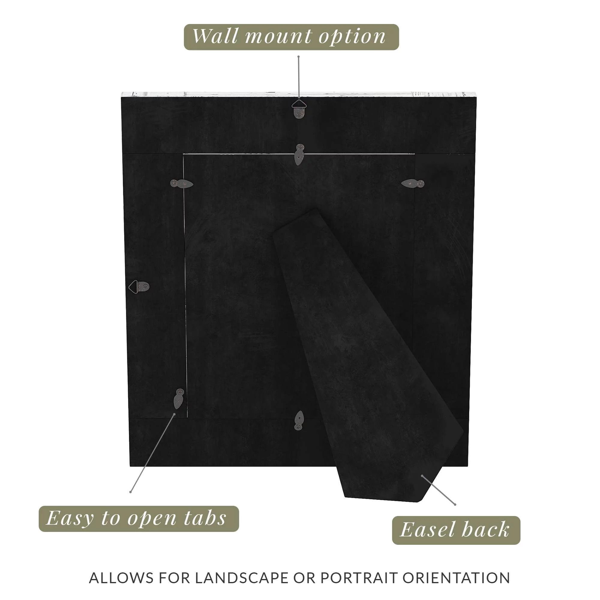 Barnyard Designs 8x10 Rustic Picture Frame Distressed Wood Picture Frame, Farmhouse Picture Frame, Rustic Frames, Tabletop Wall Hanging Farmhouse Frame, Rustic White, Set of 2