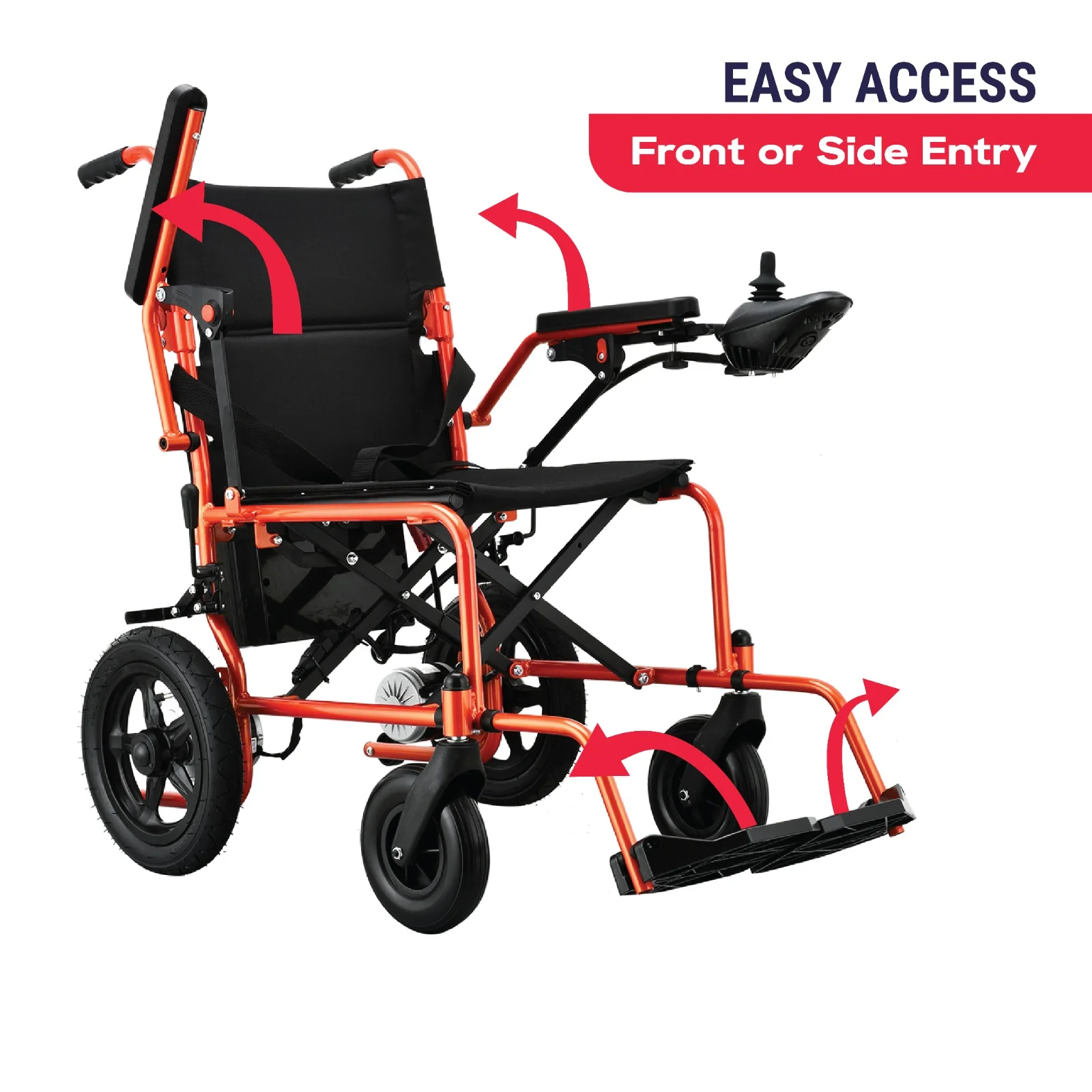 Lightweight Foldable Electric Wheelchair for Seniors, 500W Motor Power, ONLY 40LBS