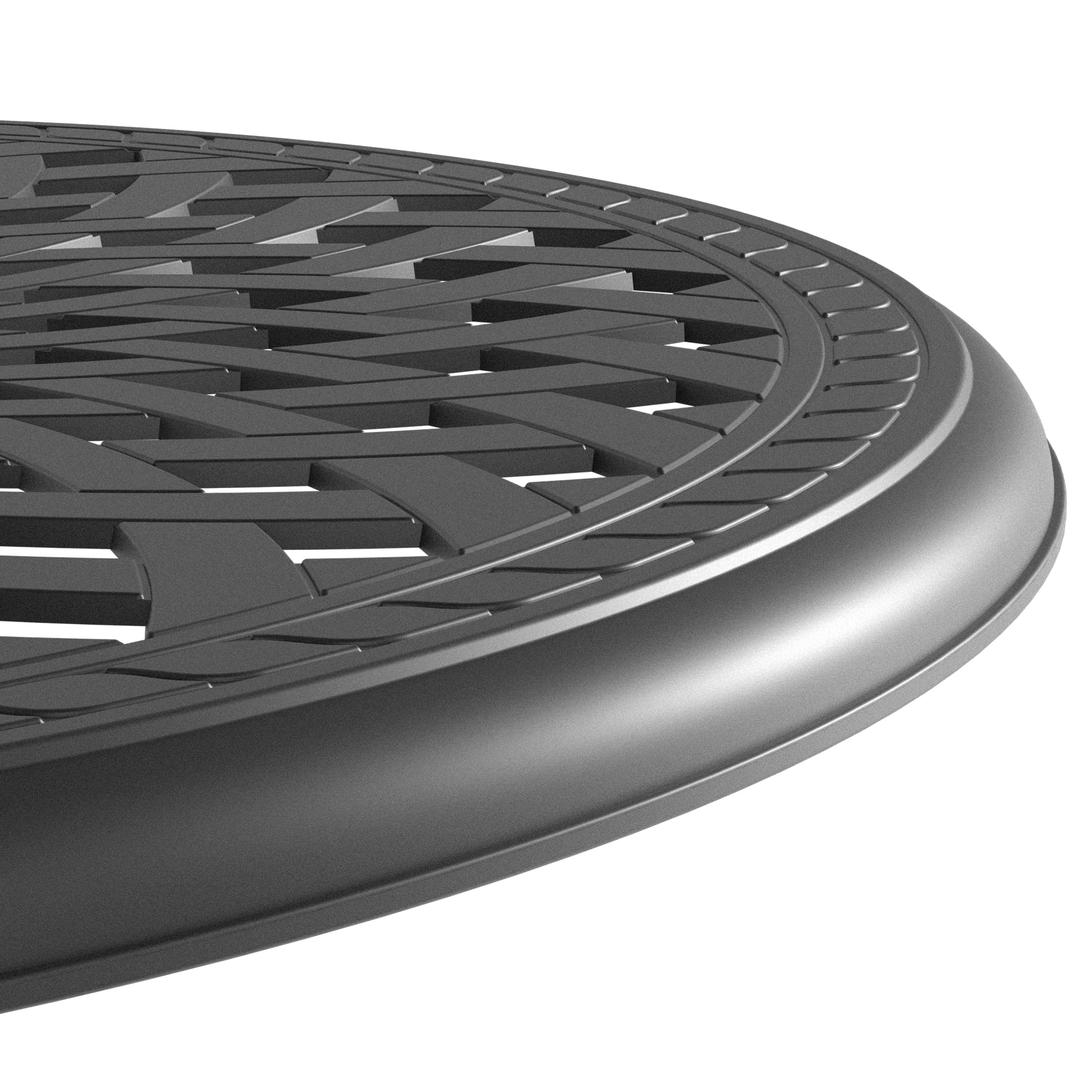 30.71-inch Cas Aluminum Patio Dining Table with Black Frame and Umbrella Hole