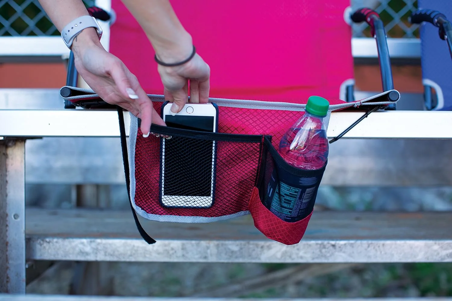 Rio Gear  Stadium Chair With Wrapped Arms, Red