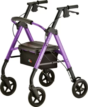 Rollator Star 8 DX Aluminum Rolling Walker Weight Capacity 350 lbs (Purple)