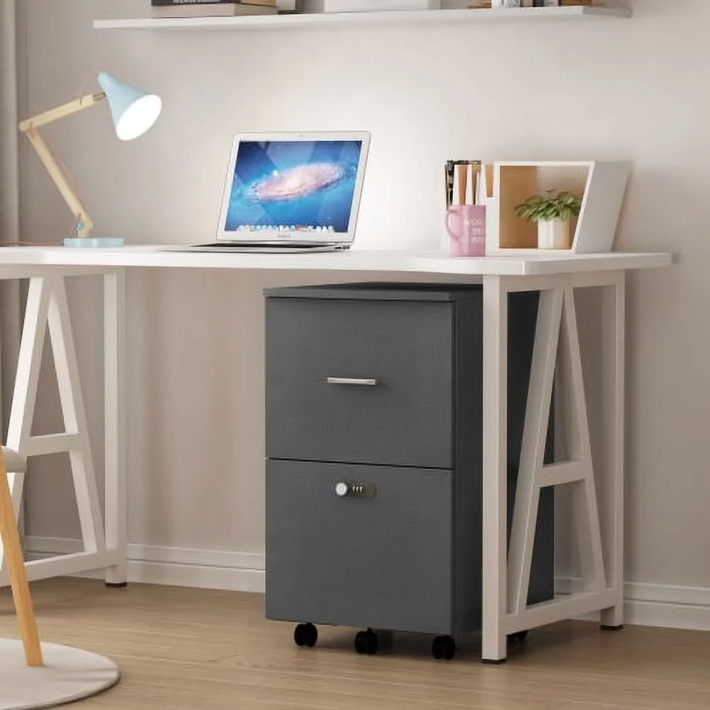 JHOOTUUO The filing cabinet has five drawers   small rolling filing cabinet   printer rack  an office locker  and an office pulley movable filing cabinet white Gray