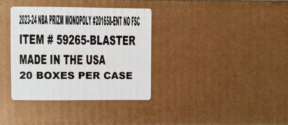 2023-24 Panini Exclusive Prizm Monopoly NBA Basketball Trading Card 20 Blaster Box SEALED CASE!