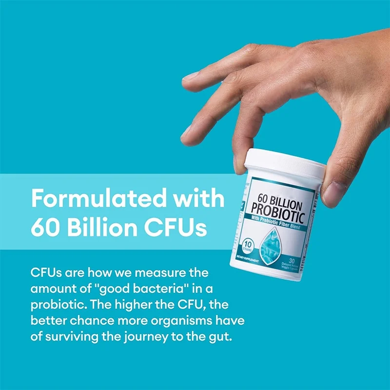 Probiotics 60 Billion CFU - 10 Strains + Organic Prebiotics - Immune, Digestive & Gut Health - Supports Occasional Constipation, Diarrhea, Gas & Bloating - for Women & Men
