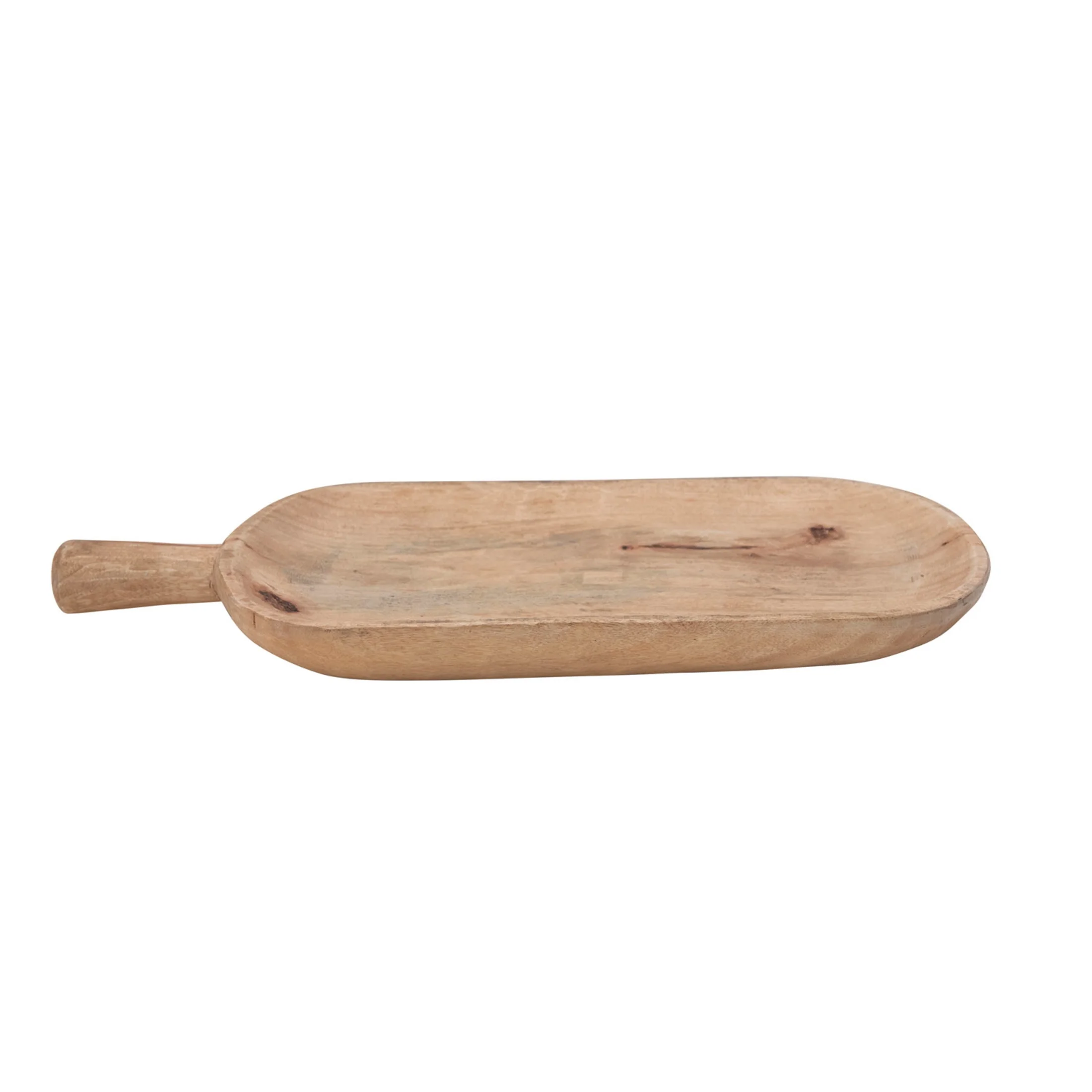 Creative Co-Op Hand-Carved Mango Wood Tray w/ Handle