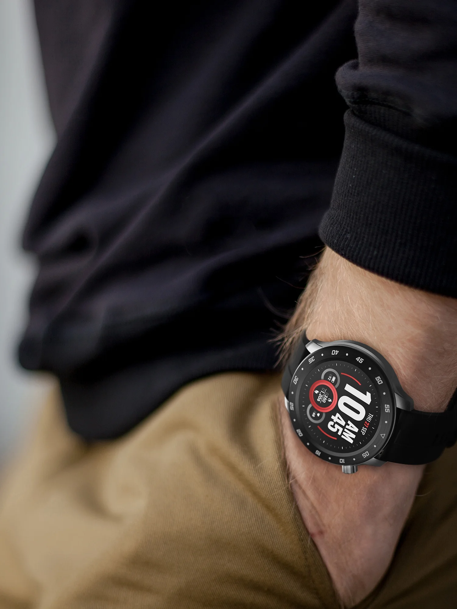 iTech Bold 3 Unisex Adult Smart Watch, Black, Silicone Strap