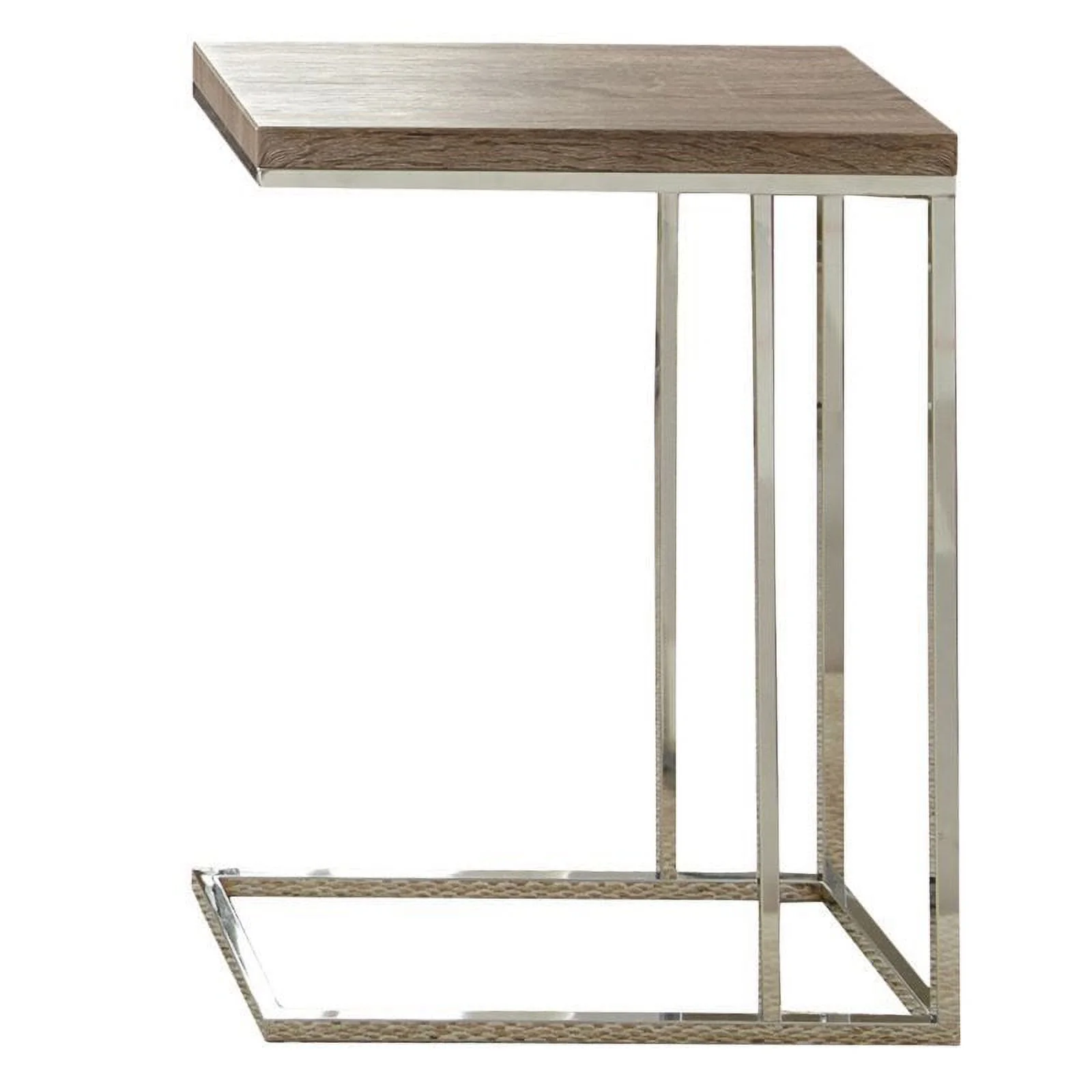 Bowery Hill Transitional Metal/Wood Chairside End Table in Brown