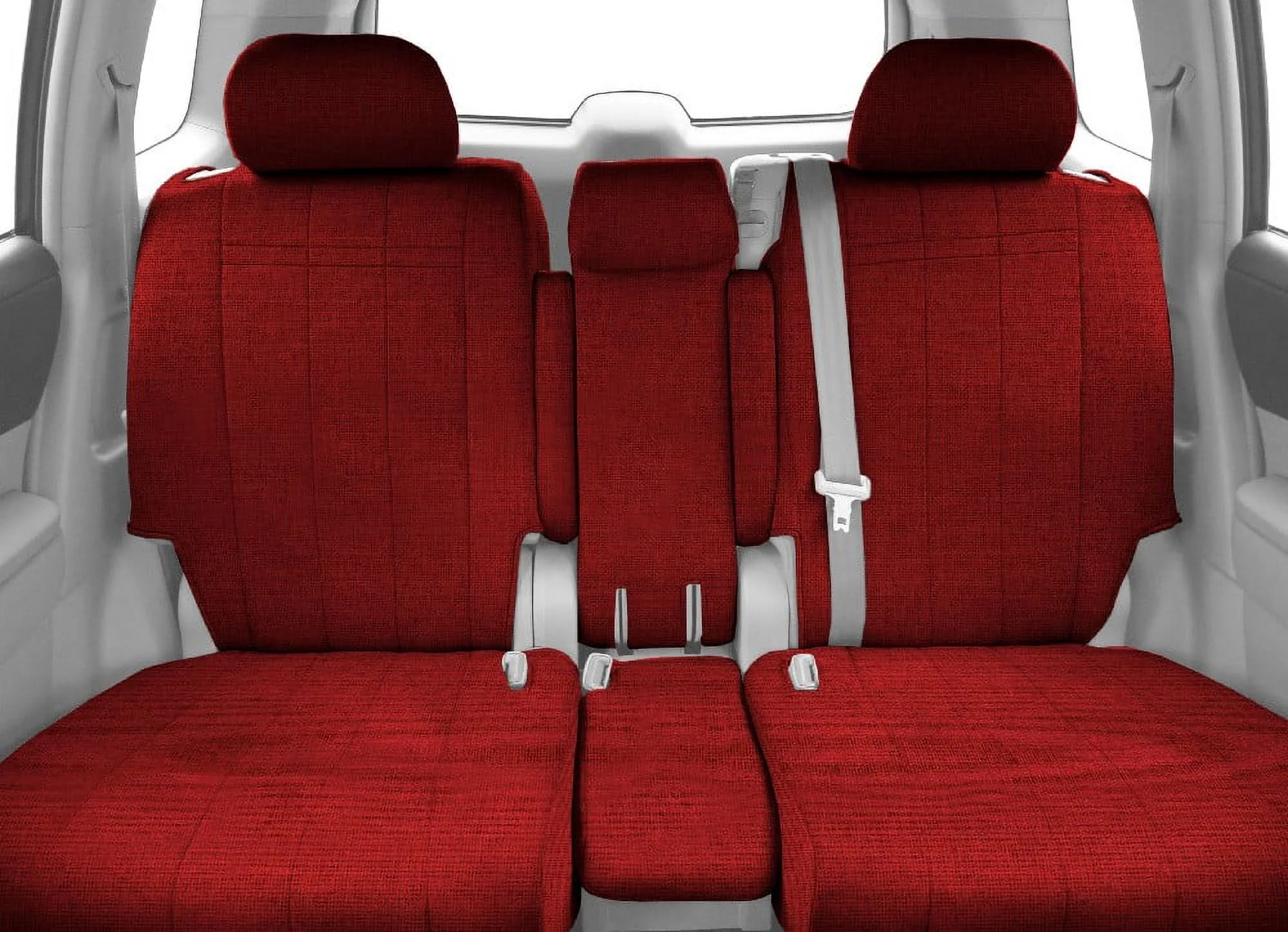 CalTrend Center 40/20/40 Split Back & 60/40 Cushion Tweed Seat Covers for 2014-2020 Nissan Rogue - NS245-02TA Red Insert and Trim