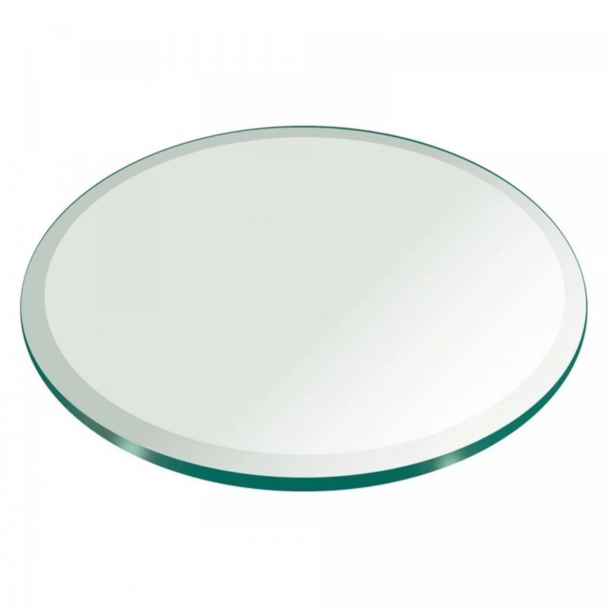 24 Inch Round Glass Table Top, 1/4 Inch Thick Clear Tempered Glass With Beveled Edge Polished