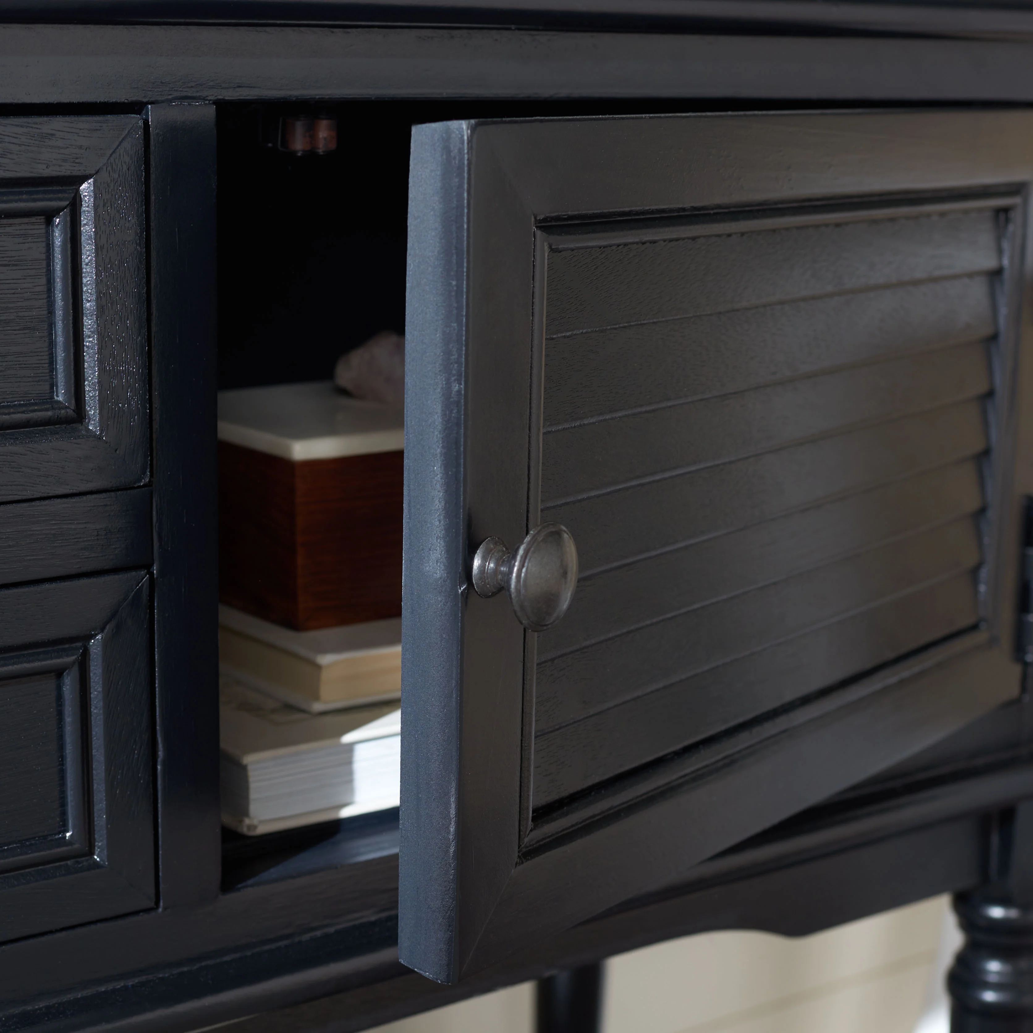 SAFAVIEH Tate 2-Drawer Rectangle Console Table, Black