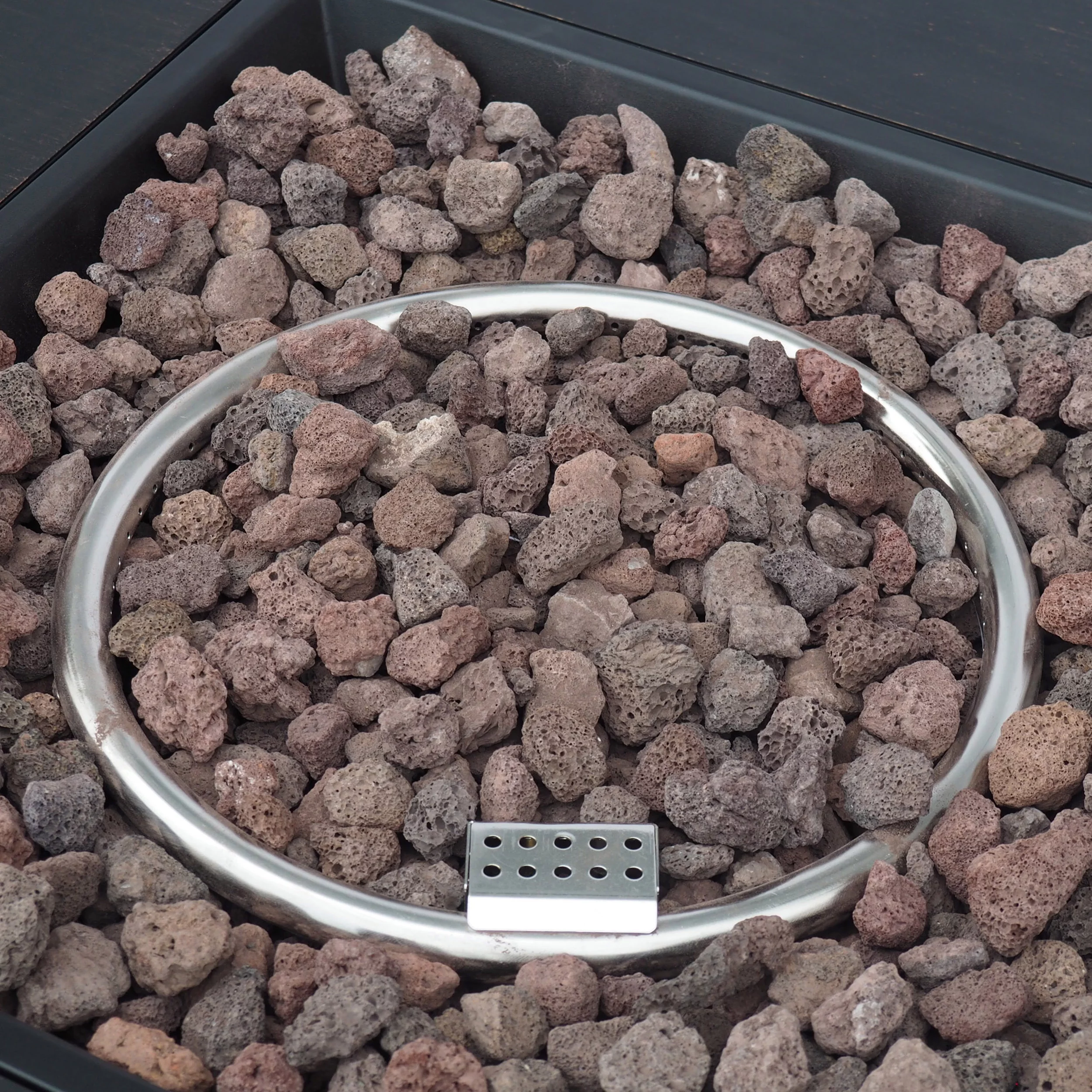 Noble House Wellington Outdoor Square Metal Fire Pit in Brushed Brown