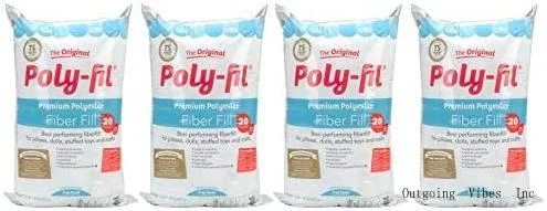 Poly-Fil 100% Polyester Fiber Fill 20 Ounce - 4 Bags