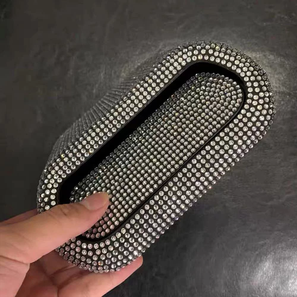 Sparkly Car Trash Car,Hanging Garbage Can with Lid Bling Rhinestone Trash Bin,Litter Container for Vehicle,Office,Home