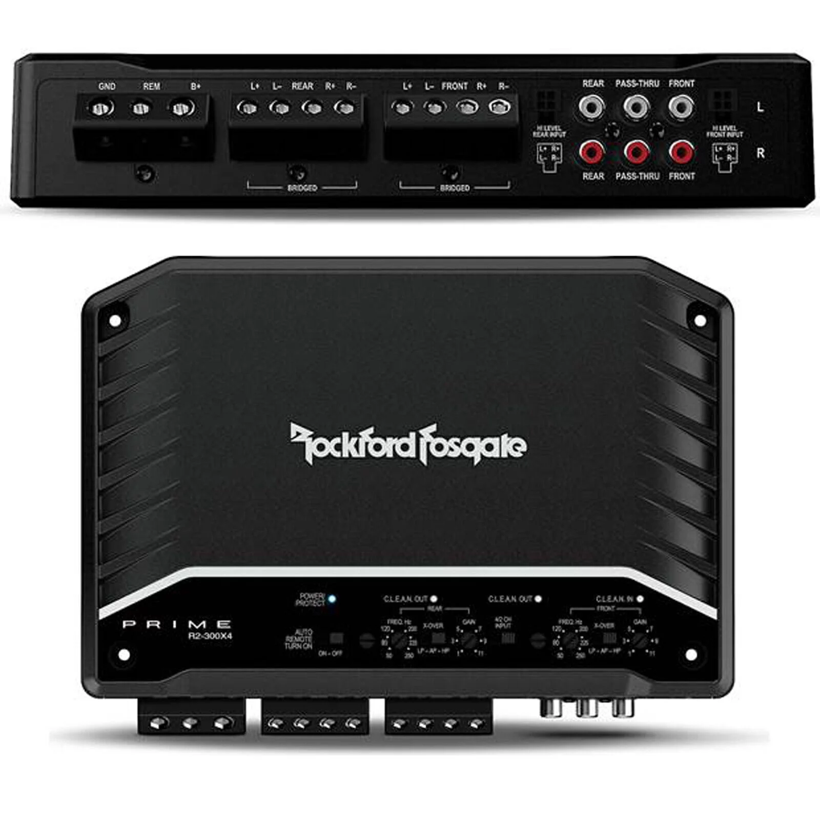 Rockford Fosgate R-300X4 Prime 300 Watt 4-Ch Amplifier Class D Bundle