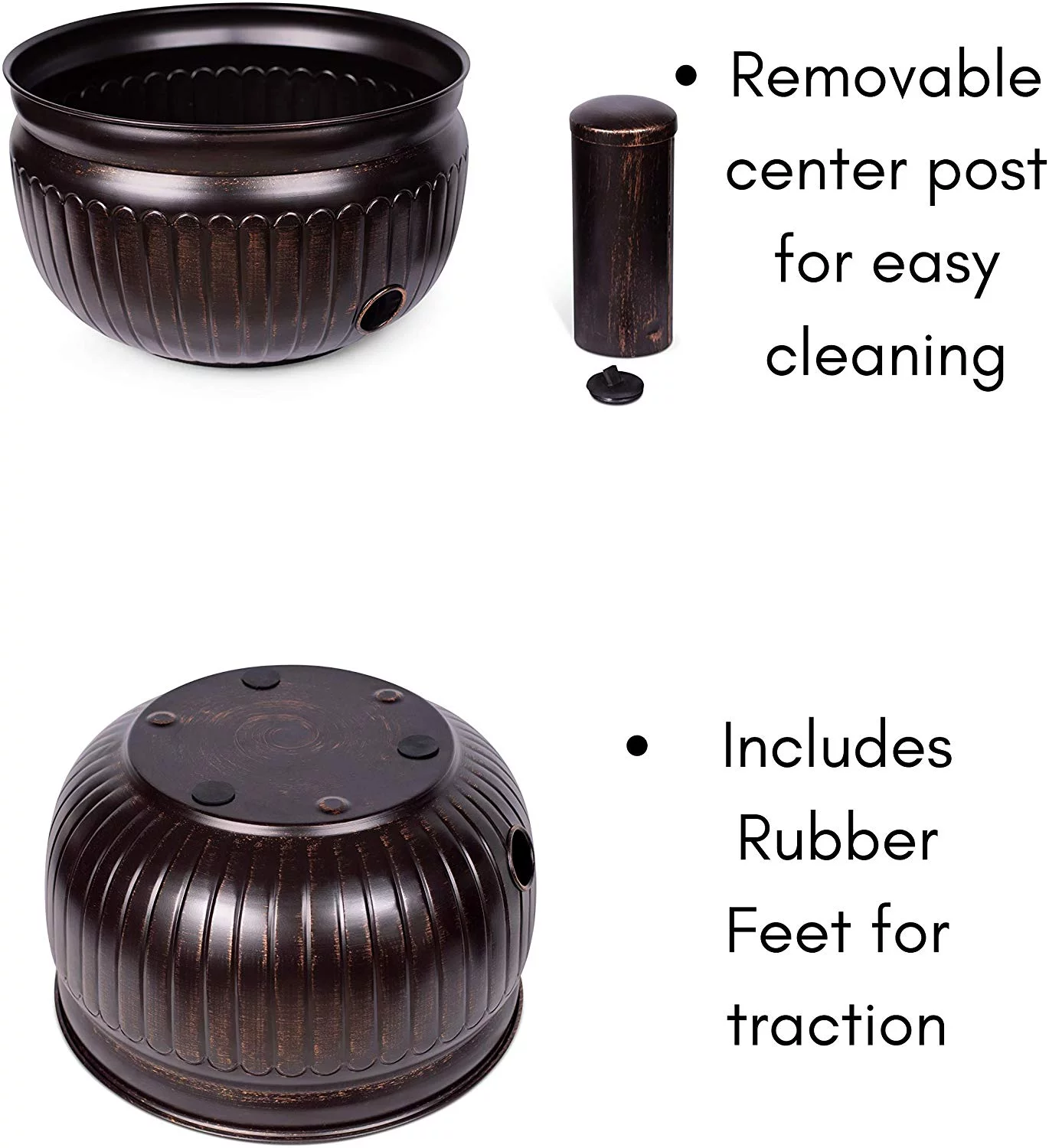 BirdRock Home Decorative Water Hose Pot - Distressed Bronze - 100 ft Hose