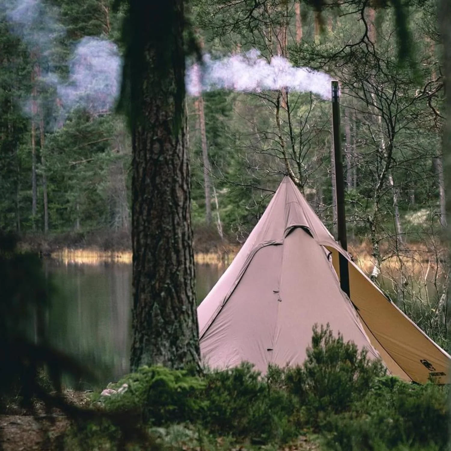 HYUN Northgaze 2~4 Person Lightweight Hot Tent with Stove Jack,5.3lb, 4 Season Waterproof Lightweight Wind-Resistant for Camping Backpacking Hiking Hunting Fishing (Coyote Brown)