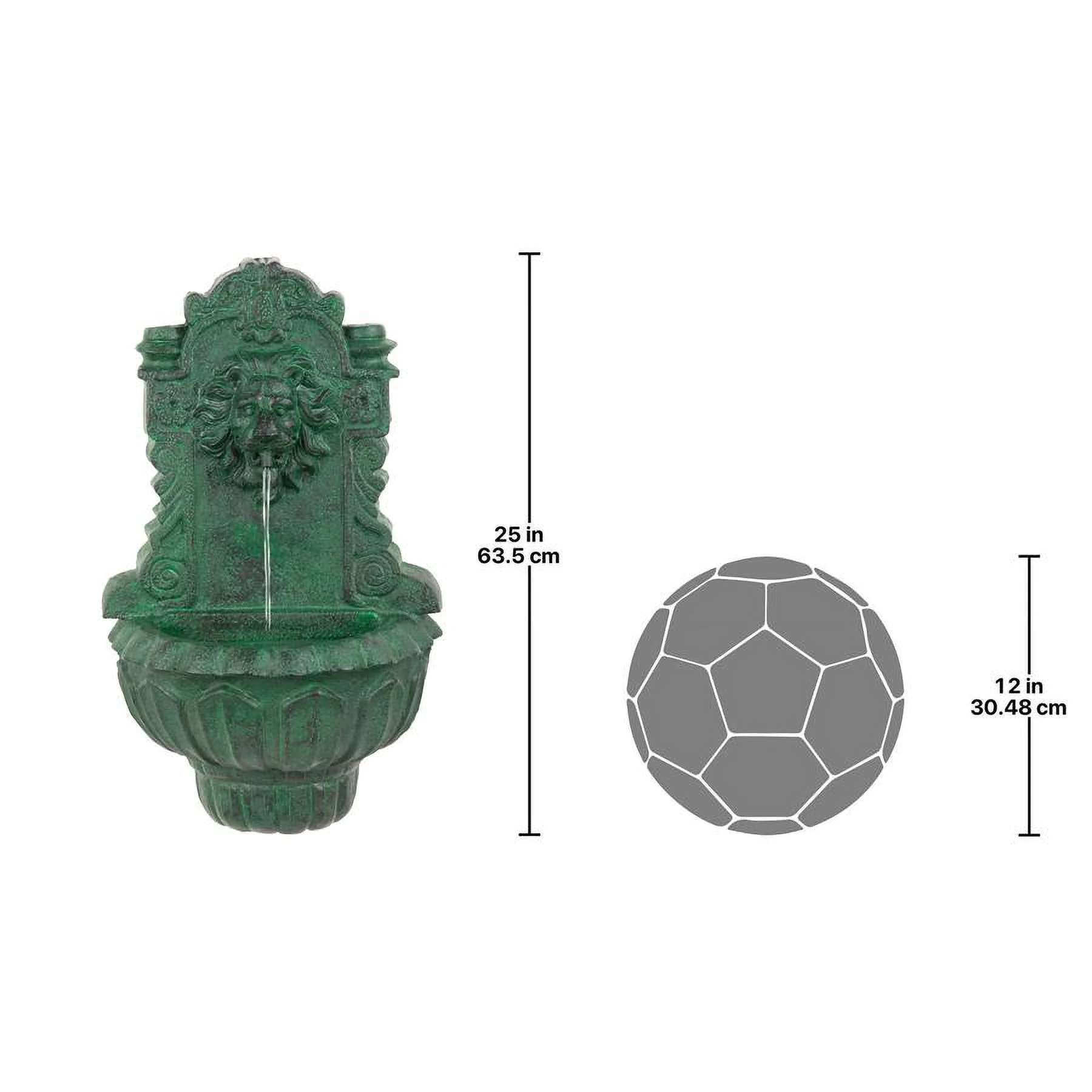 Design Toscano Casa Del Lago Lion Head Wall Niche Sculptural Fountain