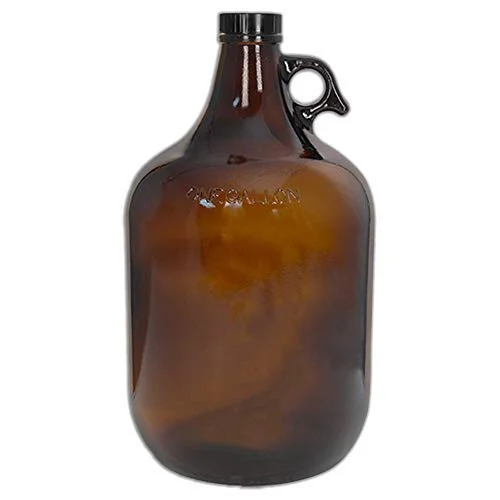 1 Gallon (128oz) Amber Glass Jug With 38mm Cap | Pack of 6 | FAST SAME DAY SHIPPING