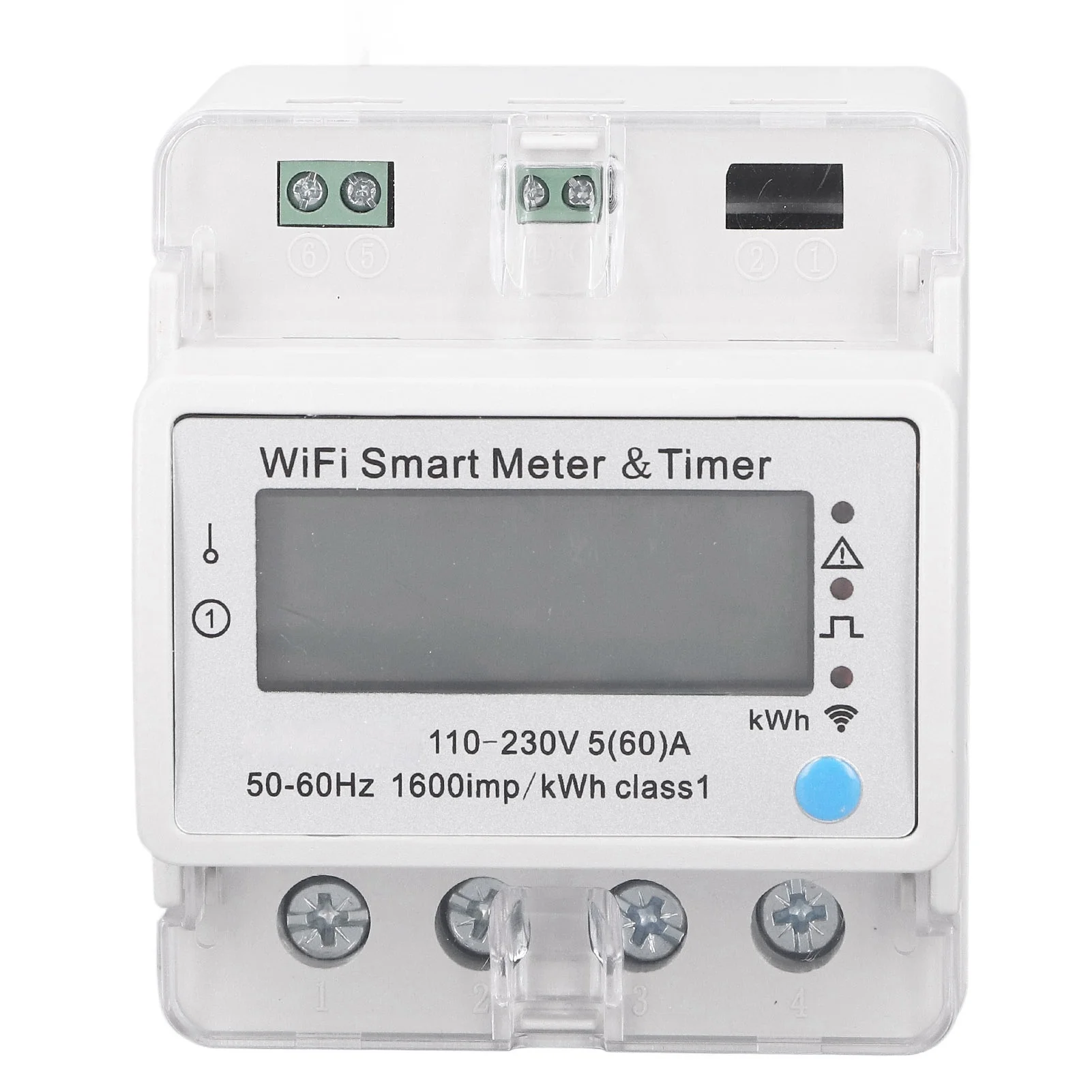 Ouitble Smart Meter Energy Monitor,Ac 110-230v Din Rail Digital Display Wifi Power Monitor Through App for Home,Voltage Control
