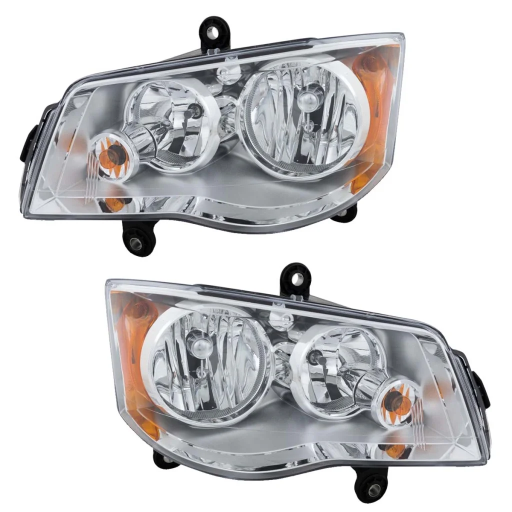 For Dodge Grand Caravan 2008-2020 Headlight Driver and Passenger Side | Pair | Halogen | Replacement For CH2502192, CH2503192 | 5113337AG, 5113336AG
